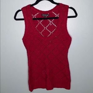 Express Red Sleeveless Sweater Top